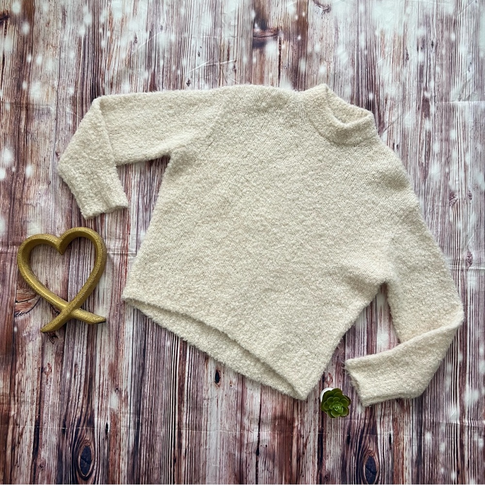 Madewell Cream Textured Turtleneck Sweater